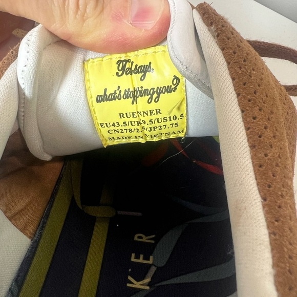 Ted Baker 10.5 Full Suede Leather Performance Oxford Shoe Sneaker Brown - Picture 12 of 12